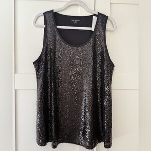 Lane Bryant Black Sequin Tank Top, 14/16